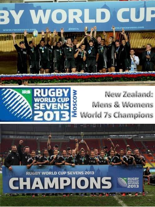 New Zealand celebrating winning two RWC7s World Cups New Zealand celebrating winning two RWC7s World Cups